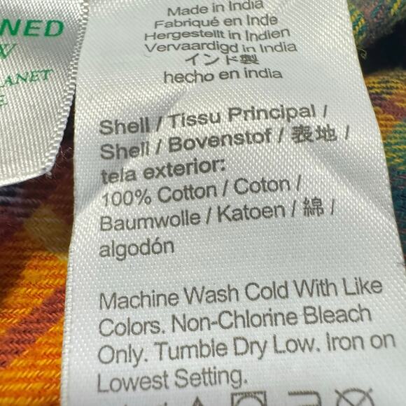 J Crew orange Colorful lightweight Flannel size M long sleeve Shirt - Picture 4 of 6